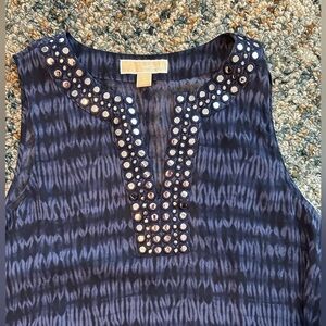 Michael Kors Sheer Blouse w/ Mirror details - EUC - size M